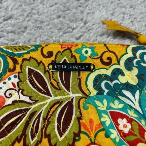 Vera Bradley Bag Womens Bright Yellow Cosmetics Organizer Purse Travel Work Trip - Picture 2 of 4